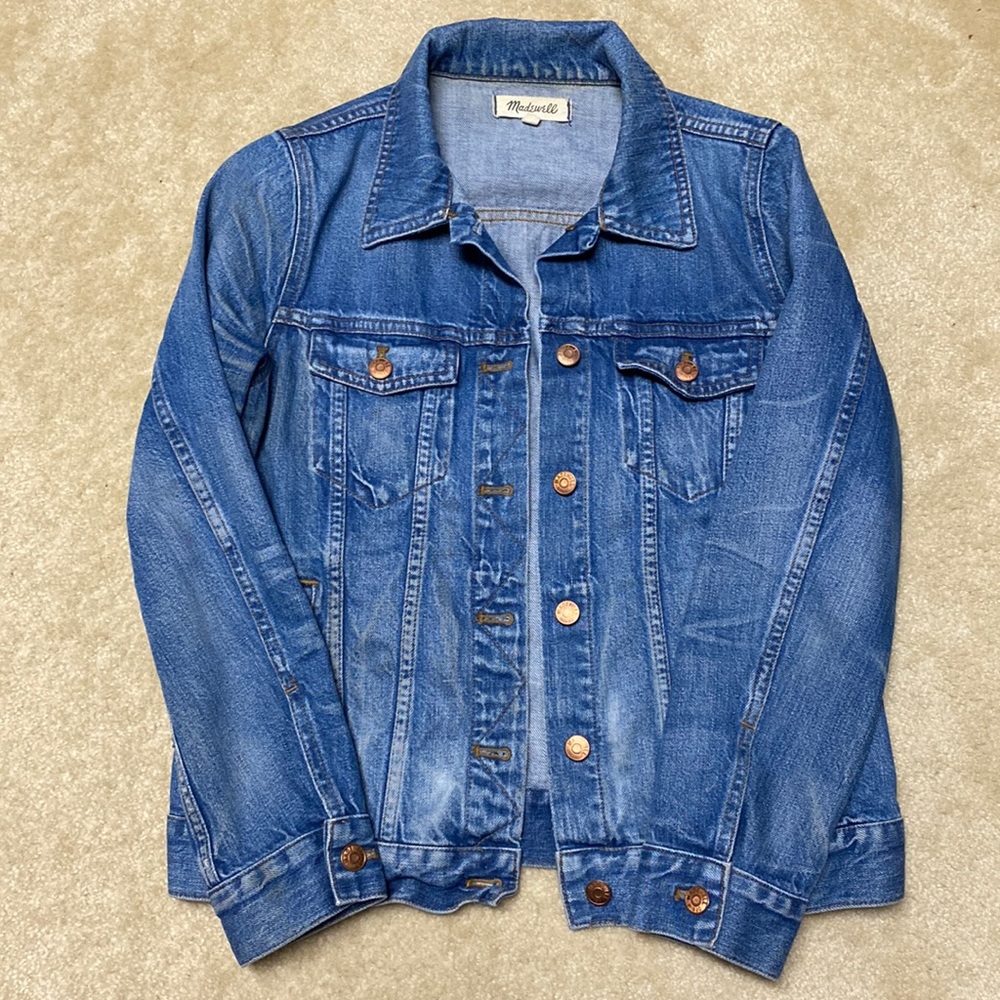 Madewell Jean Jacket SZ M Women Solid Blue